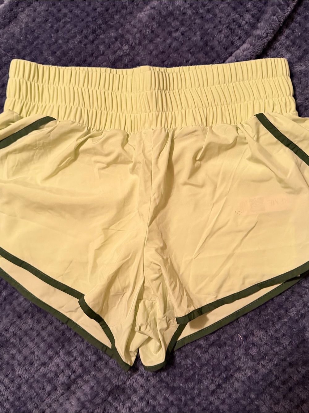 Adore Me Sport Shadow Lime Running Shorts Size Small NWT Green Trim